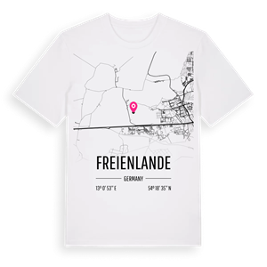 Freienlande karta t-shirt – ekologisk bomull t-shirt från Pinshirt