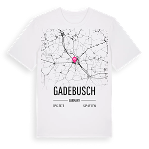 Gadebusch karta t-shirt – ekologisk bomull t-shirt från Pinshirt