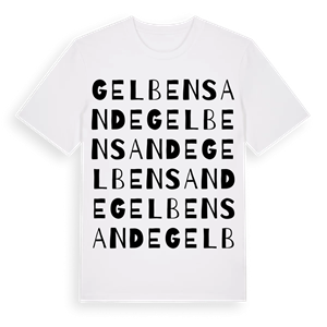 Gelbensande ordlek t-shirt – ekologisk bomull t-shirt från Pinshirt