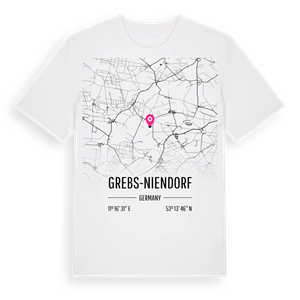 Grebs-Niendorf karta t-shirt – ekologisk bomull t-shirt från Pinshirt