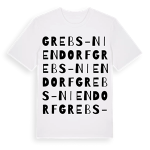 Grebs-Niendorf ordlek t-shirt – ekologisk bomull t-shirt från Pinshirt