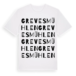 Grevesmühlen ordlek t-shirt – ekologisk bomull t-shirt från Pinshirt