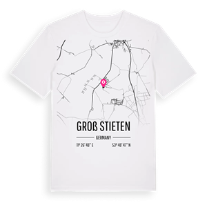 Groß Stieten karta t-shirt – ekologisk bomull t-shirt från Pinshirt