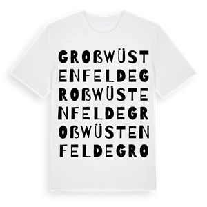 Groß Wüstenfelde ordlek t-shirt – ekologisk bomull t-shirt från Pinshirt