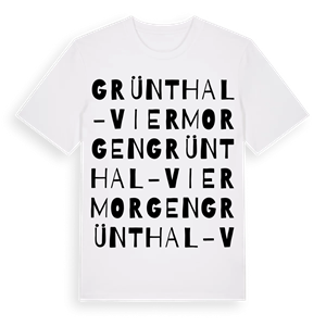 Grünthal-Viermorgen ordlek t-shirt – ekologisk bomull t-shirt från Pinshirt