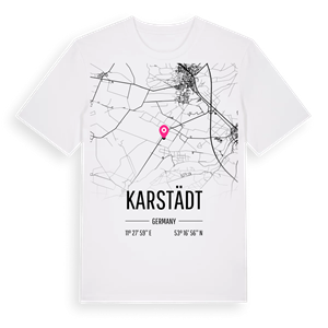 Karstädt karta t-shirt – ekologisk bomull t-shirt från Pinshirt