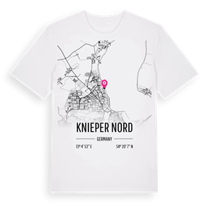 Knieper Nord karta t-shirt – ekologisk bomull t-shirt från Pinshirt