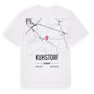 Kuhstorf karta t-shirt – ekologisk bomull t-shirt från Pinshirt