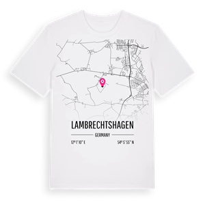 Lambrechtshagen karta t-shirt – ekologisk bomull t-shirt från Pinshirt