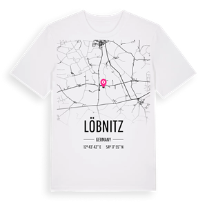 Löbnitz karta t-shirt – ekologisk bomull t-shirt från Pinshirt