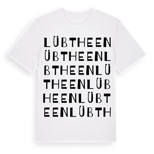 Lübtheen ordlek t-shirt – ekologisk bomull t-shirt från Pinshirt