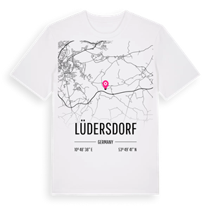 Lüdersdorf karta t-shirt – ekologisk bomull t-shirt från Pinshirt