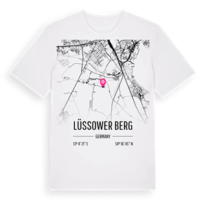 Lüssower Berg karta t-shirt – ekologisk bomull t-shirt från Pinshirt
