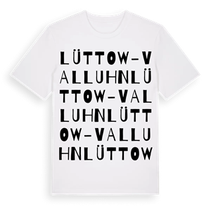 Lüttow-Valluhn ordlek t-shirt – ekologisk bomull t-shirt från Pinshirt