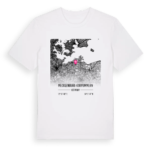 Mecklenburg-Vorpommern karta t-shirt – ekologisk bomull t-shirt från PinShirt