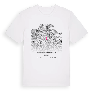 Mecklenburgische Seenplatte karta t-shirt – ekologisk bomull t-shirt från PinShirt