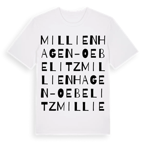 Millienhagen-Oebelitz ordlek t-shirt – ekologisk bomull t-shirt från Pinshirt