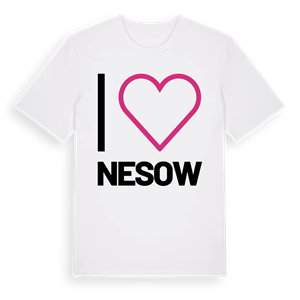 Jag älskar Nesow t-shirt stort tryck – ekologisk bomull t-shirt från Pinshirt