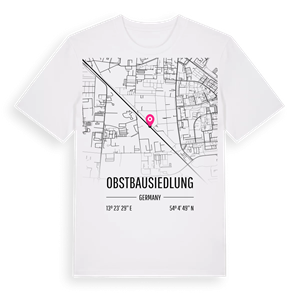 Obstbausiedlung karta t-shirt – ekologisk bomull t-shirt från Pinshirt