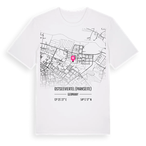 Ostseeviertel (Parkseite) karta t-shirt – ekologisk bomull t-shirt från Pinshirt