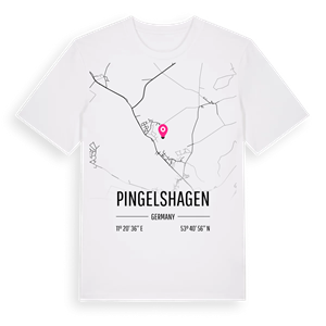 Pingelshagen karta t-shirt – ekologisk bomull t-shirt från Pinshirt