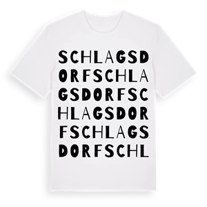 Schlagsdorf ordlek t-shirt – ekologisk bomull t-shirt från Pinshirt