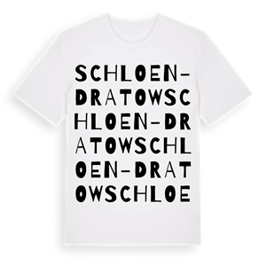 Schloen-Dratow ordlek t-shirt – ekologisk bomull t-shirt från Pinshirt
