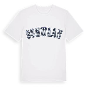 Schwaan college t-shirt – ekologisk bomull t-shirt från Pinshirt