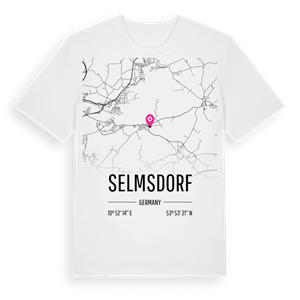 Selmsdorf karta t-shirt – ekologisk bomull t-shirt från Pinshirt