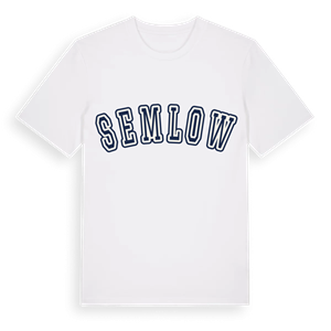 Semlow college t-shirt – ekologisk bomull t-shirt från Pinshirt