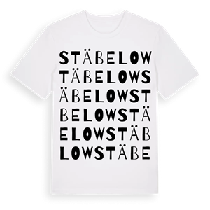 Stäbelow ordlek t-shirt – ekologisk bomull t-shirt från Pinshirt