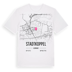 Stadtkoppel karta t-shirt – ekologisk bomull t-shirt från Pinshirt