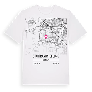 Stadtrandsiedlung karta t-shirt – ekologisk bomull t-shirt från Pinshirt