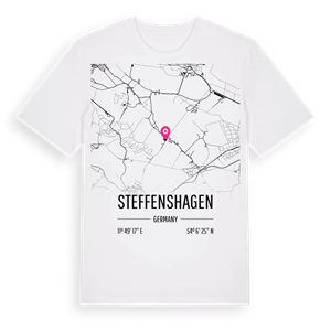 Steffenshagen karta t-shirt – ekologisk bomull t-shirt från Pinshirt