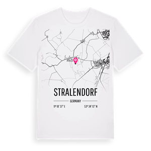 Stralendorf karta t-shirt – ekologisk bomull t-shirt från Pinshirt