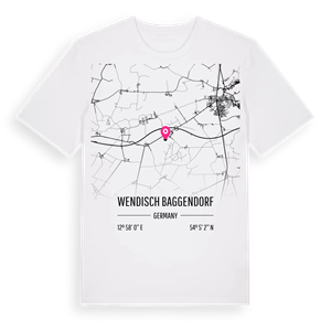 Wendisch Baggendorf karta t-shirt – ekologisk bomull t-shirt från Pinshirt