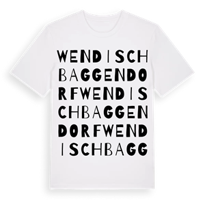 Wendisch Baggendorf ordlek t-shirt – ekologisk bomull t-shirt från Pinshirt