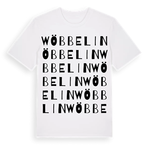 Wöbbelin ordlek t-shirt – ekologisk bomull t-shirt från Pinshirt
