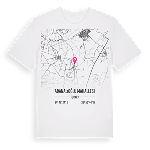 Adanalıoğlu Mahallesi karta t-shirt – ekologisk bomull t-shirt från Pinshirt