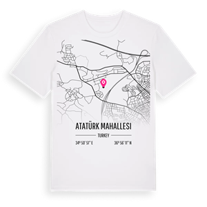 Atatürk Mahallesi karta t-shirt – ekologisk bomull t-shirt från Pinshirt