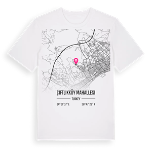 Çiftlikköy Mahallesi karta t-shirt – ekologisk bomull t-shirt från Pinshirt