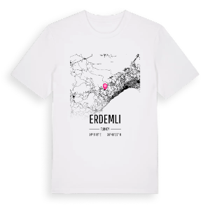 Erdemli karta t-shirt – ekologisk bomull t-shirt från Pinshirt
