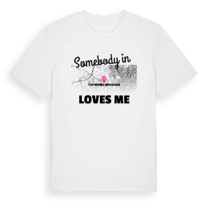 Någon i Fuatmorel Mahallesi älskar mig t-shirt – ekologisk bomull t-shirt från Pinshirt