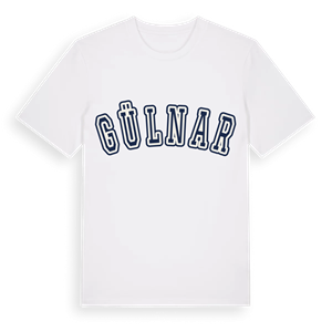 Gülnar college t-shirt – ekologisk bomull t-shirt från Pinshirt