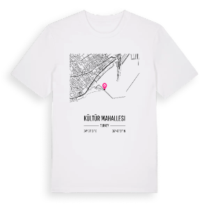 Kültür Mahallesi karta t-shirt – ekologisk bomull t-shirt från Pinshirt