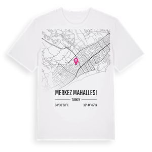 Merkez Mahallesi karta t-shirt – ekologisk bomull t-shirt från Pinshirt