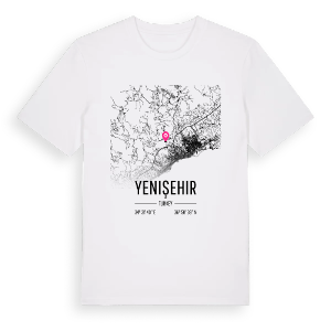 Yenişehir karta t-shirt – ekologisk bomull t-shirt från Pinshirt