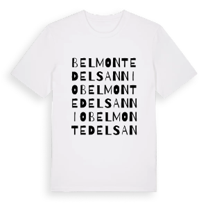 Belmonte del Sannio ordlek t-shirt – ekologisk bomull t-shirt från Pinshirt