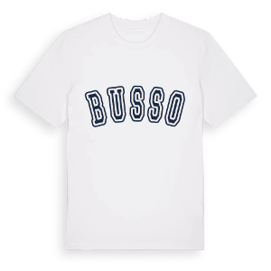 Busso college t-shirt – ekologisk bomull t-shirt från Pinshirt