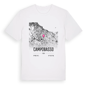 Campobasso karta t-shirt – ekologisk bomull t-shirt från Pinshirt